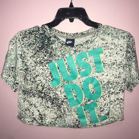Multi colored splatter paint nike crop top - Picture 1 of 3